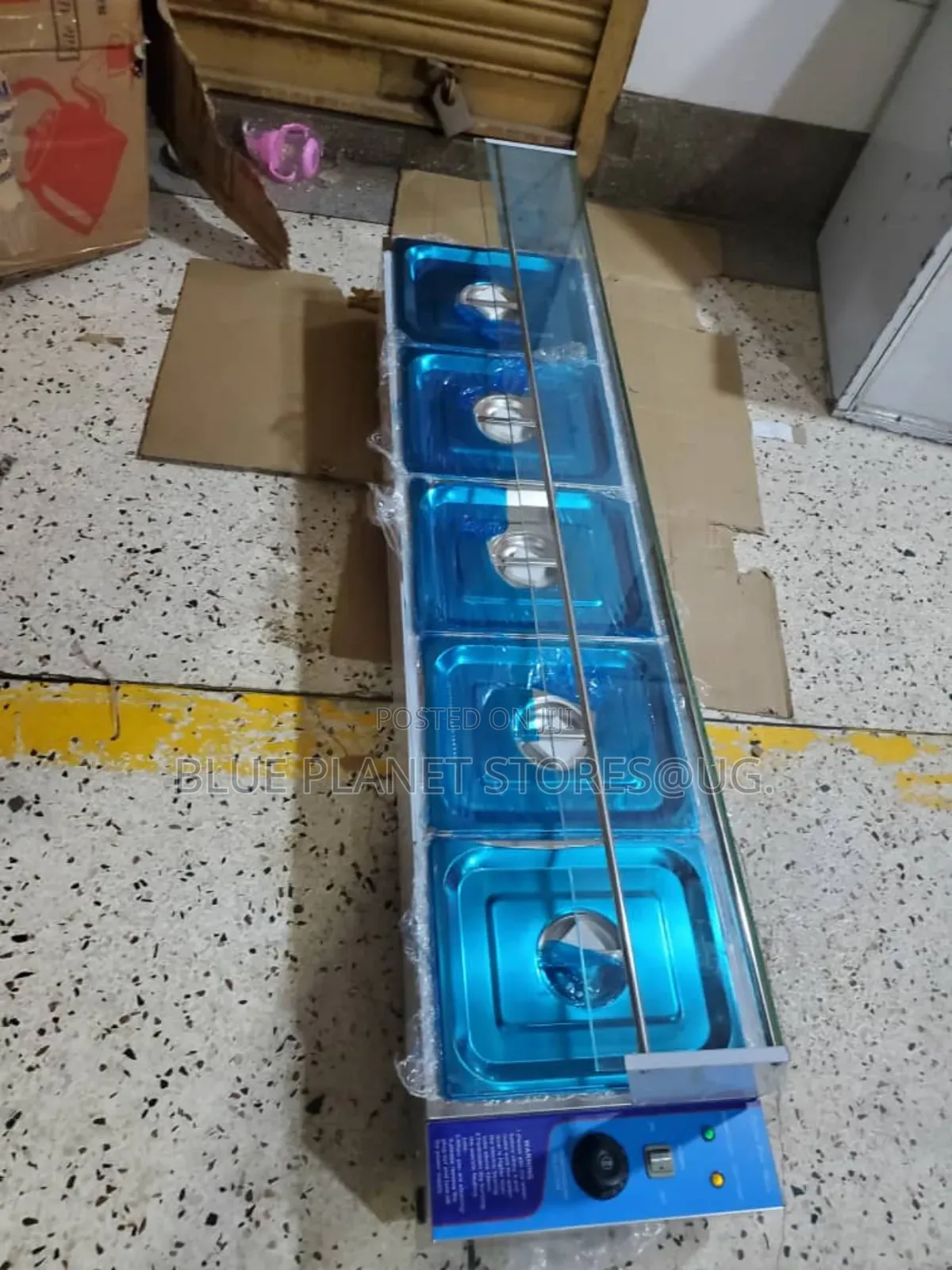 5 Pans Bain Marie Food Warmer With a Glass Top || Commercial