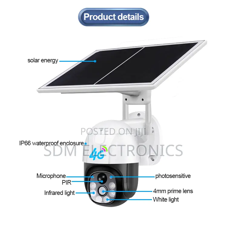 Solar Power PTZ Camera 4g/Lte Sim Card CCTV Security Camera