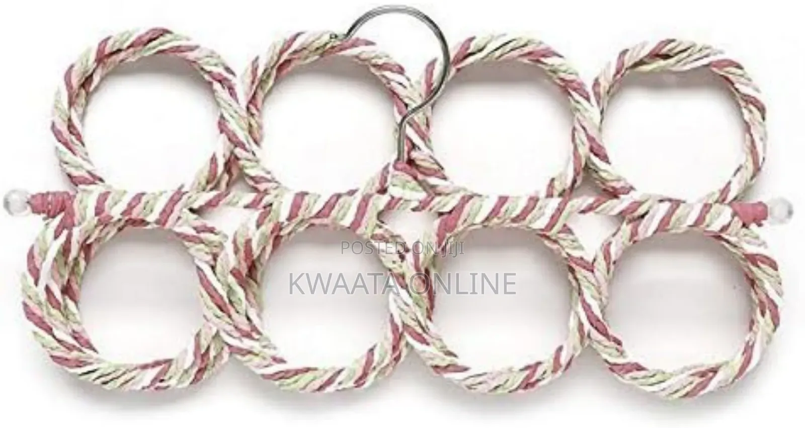 Folding Rope Hanger for Scarf, Belts, Shawls, Ties and More 28 Rings