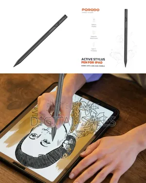 Porodo Magnetic Stylus Pen for Apple iPad (2018-2025) in Black,