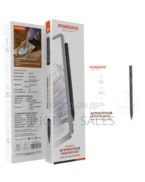 Porodo Magnetic Stylus Pen for Apple iPad (2018-2025) in Black,