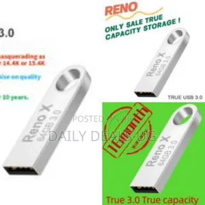 Reno Flash Disk 128 Gb Metalic Flash Drive Silver 2.0 Usb Drive