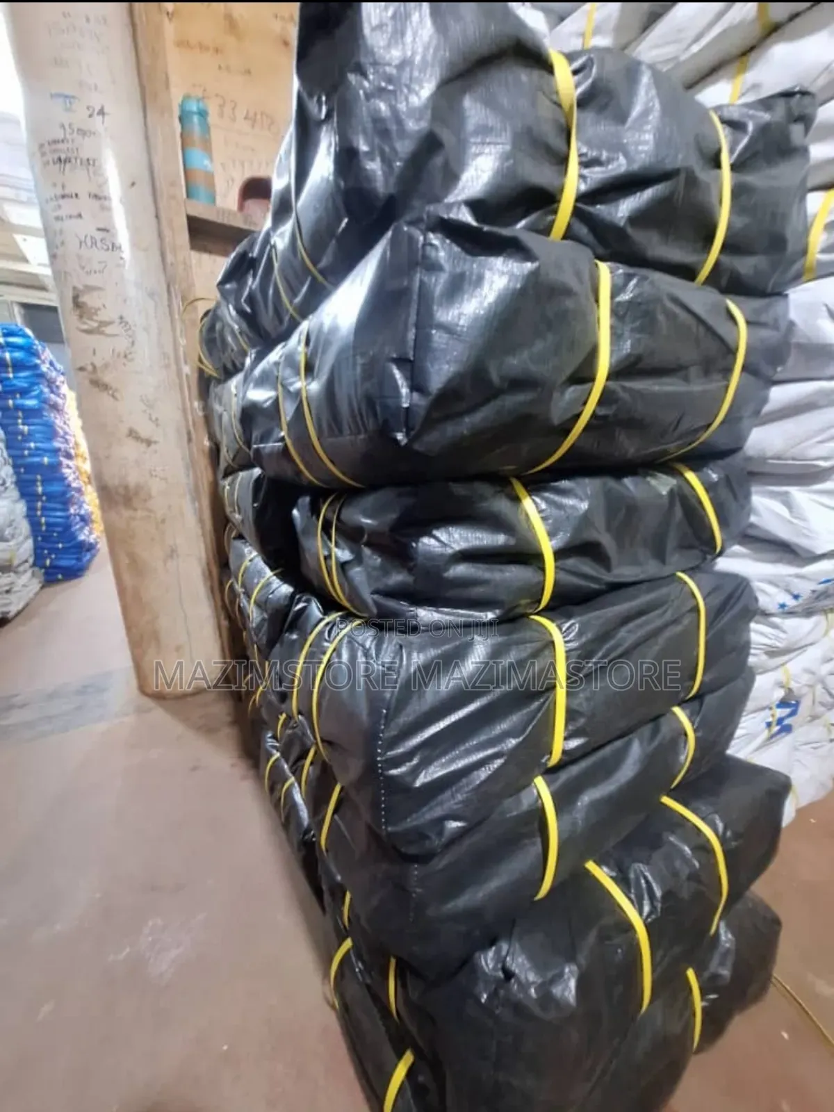 Heavy Duty 3 Pieces 6x8 Meters Waterproof Tarpaulins Plain Black