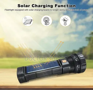 Solar-powered, Rechargeable Led Flashlight