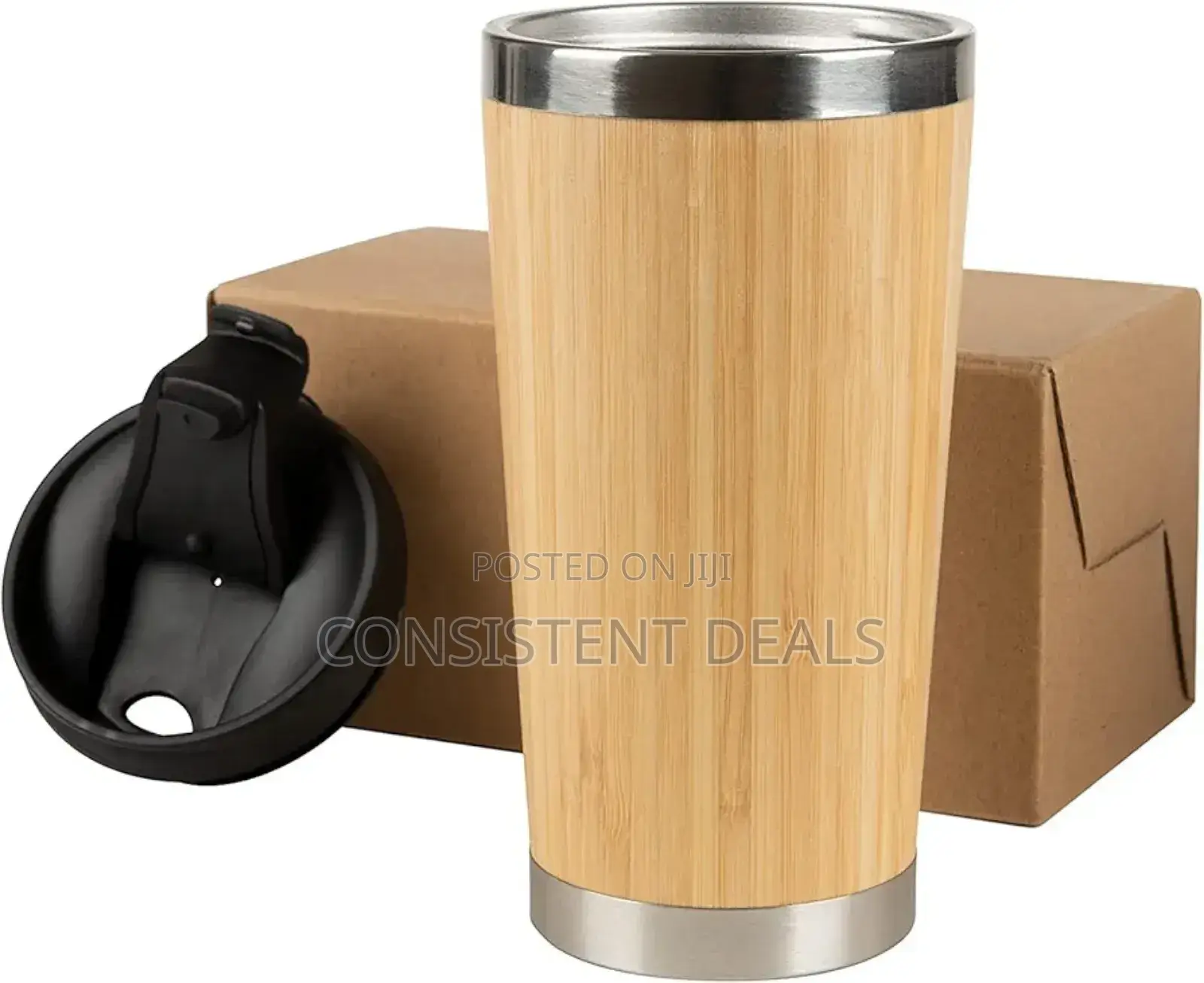 Bamboo Stainless Steel Coffee Tumbler Double Walled Vacuum Mug