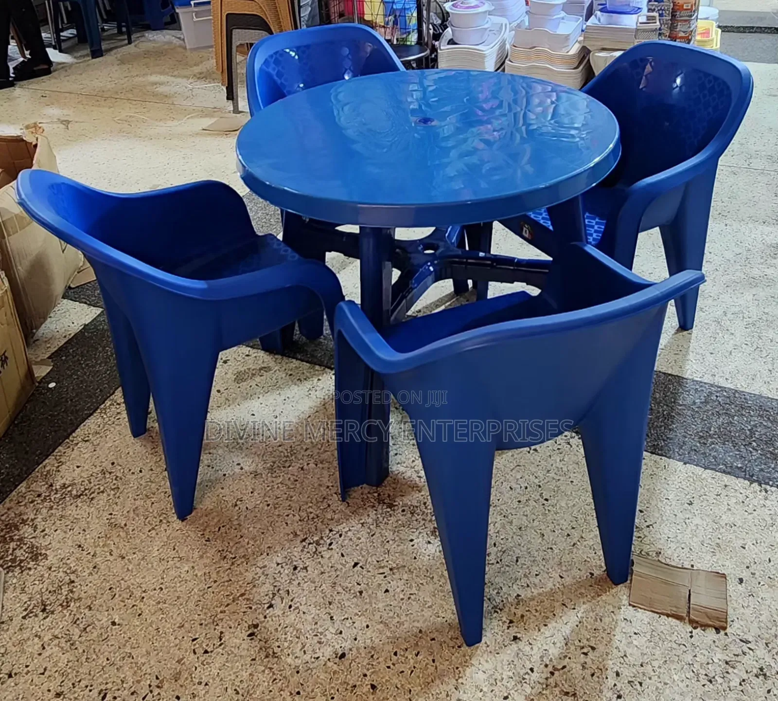 Plastic Table With 4pcs of Sofa Chairs