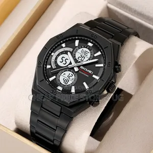 New Skmei New Arrive Men Watches Solid Steel Dual Time Digital
