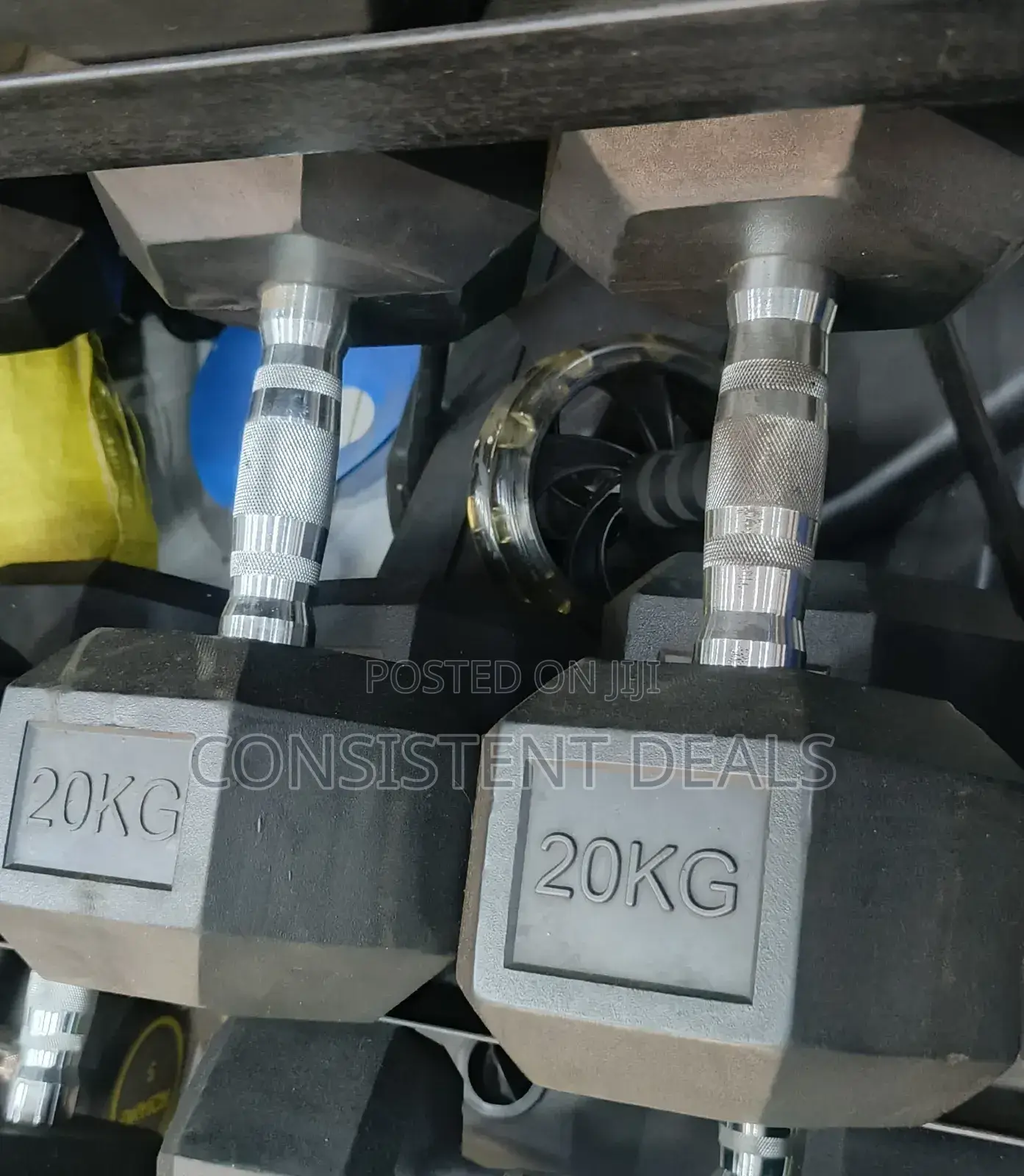 20kg Pair Hex Dumbbells