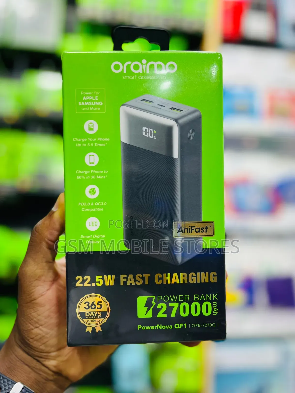 New Oraimo Powernova Qf1 27000mah Big Capacity Fast Charging Powerbank
