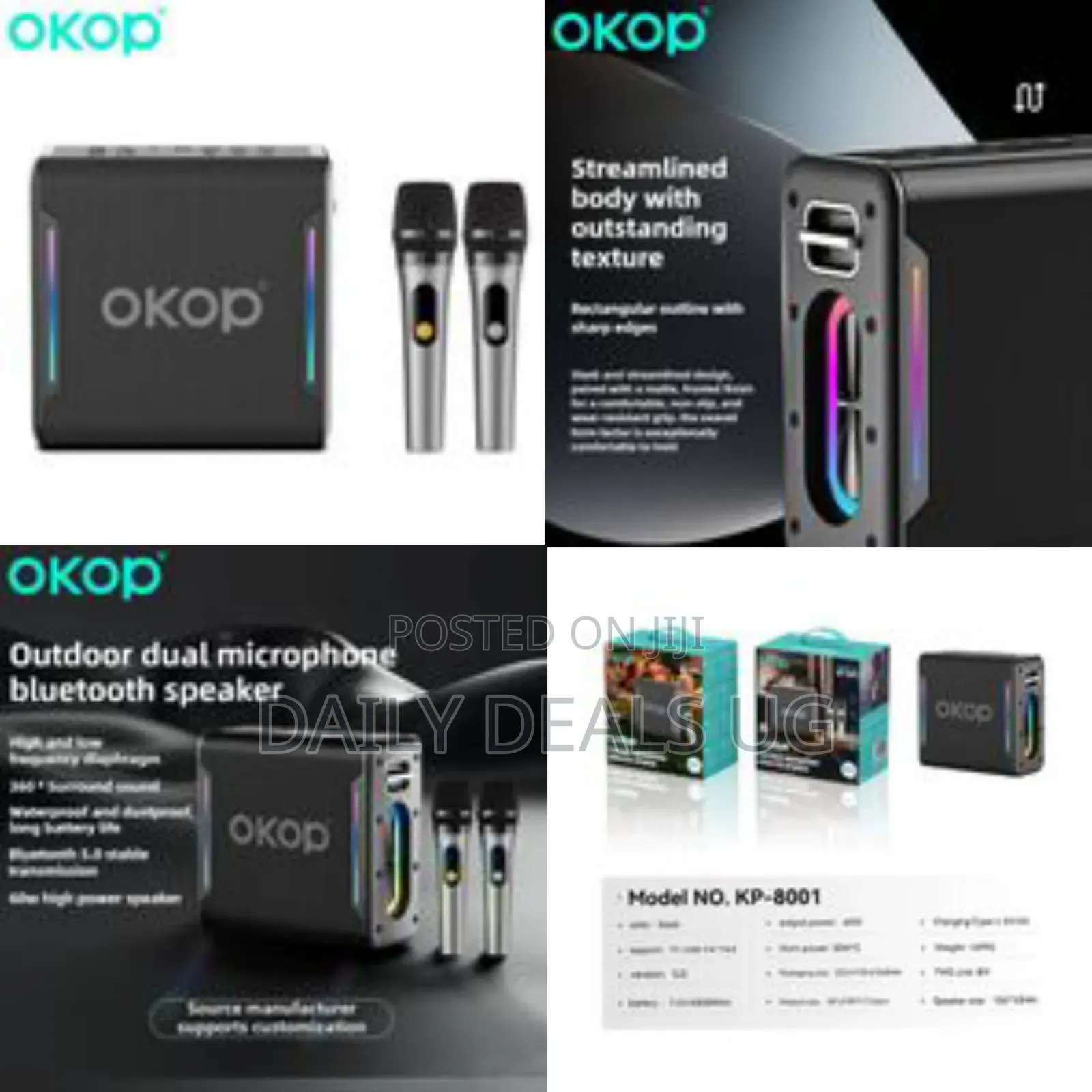 Okop Karaoke Radio Fm Bluetooth Speaker Portable With 2 Wireless