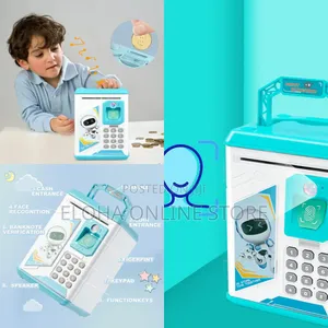 Kids Electronic Mini Atm Piggy Bank With Finger Print