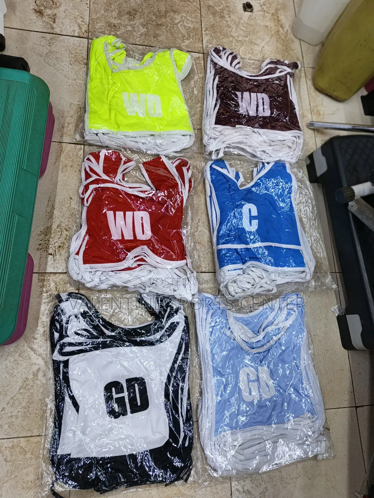 Netball Bibs 7 Pics in Full Set Original Material All Different Colors