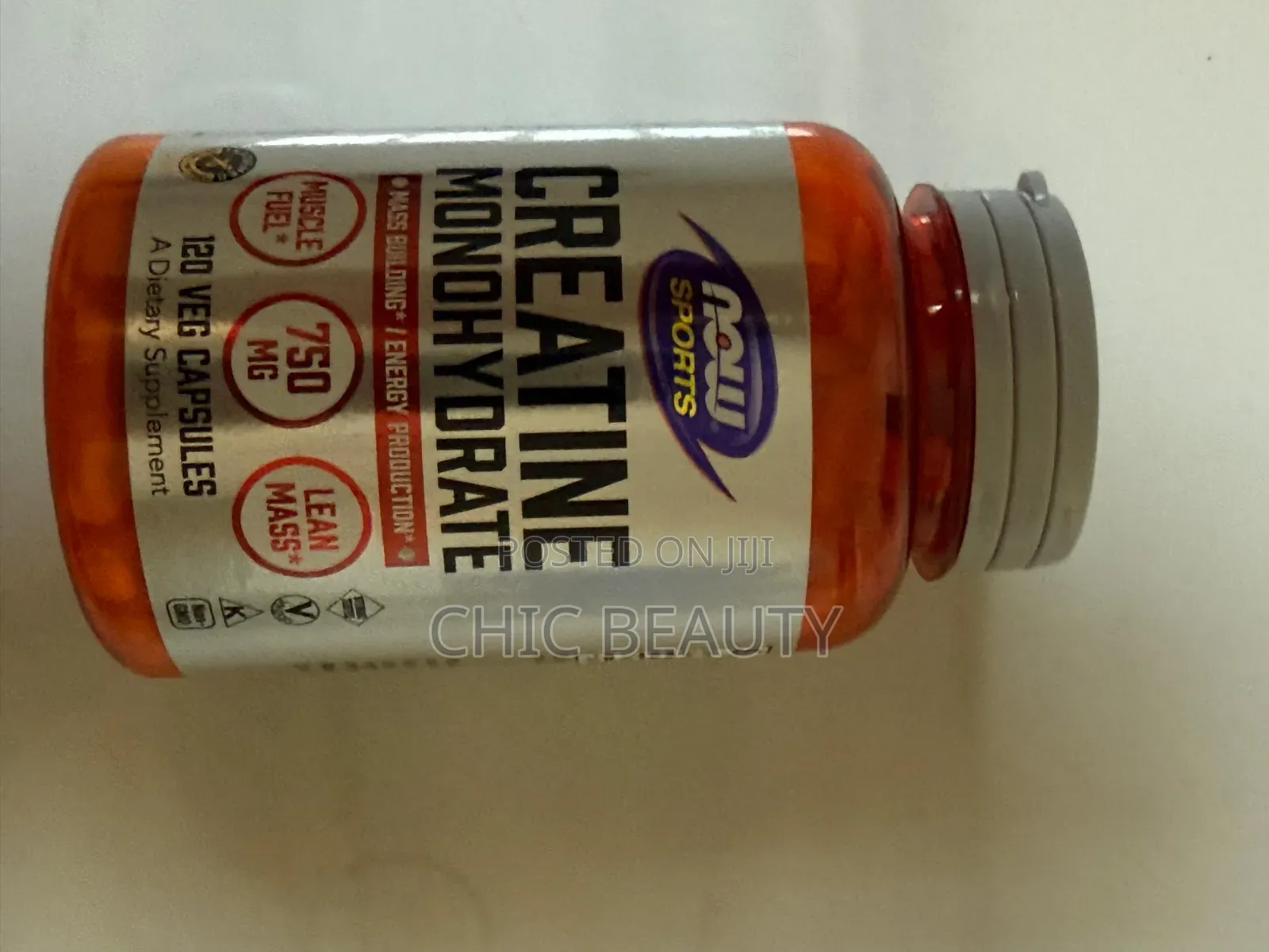 Now Creatine Monohydrate Mass Building, Energy 750mg 120 Veg Caps