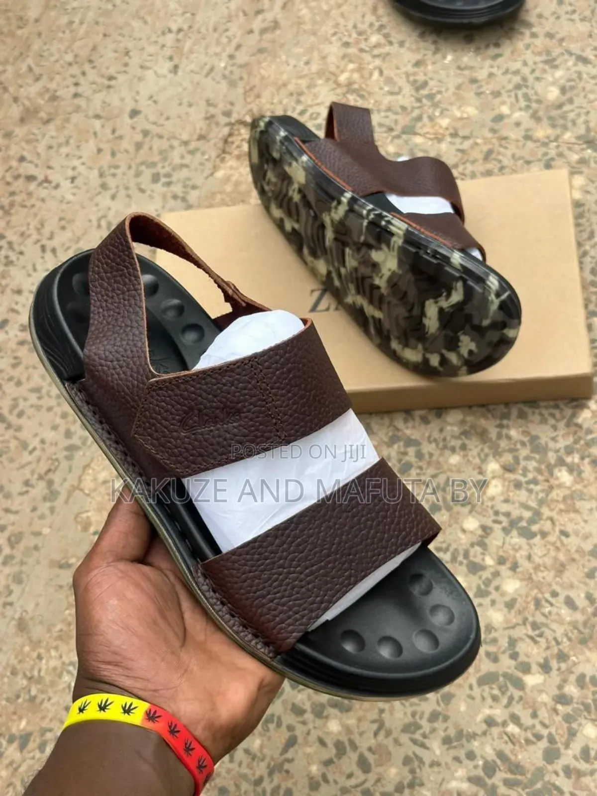 Clarks Ecco Casual Authentic Premium Leather Sandals Black.