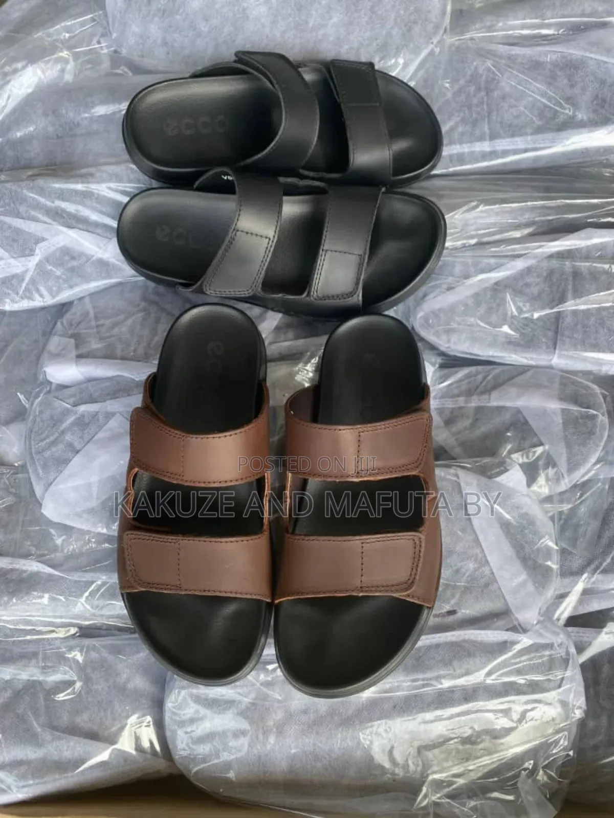 Clarks Ecco Casual Authentic Premium Leather Sandals Black.