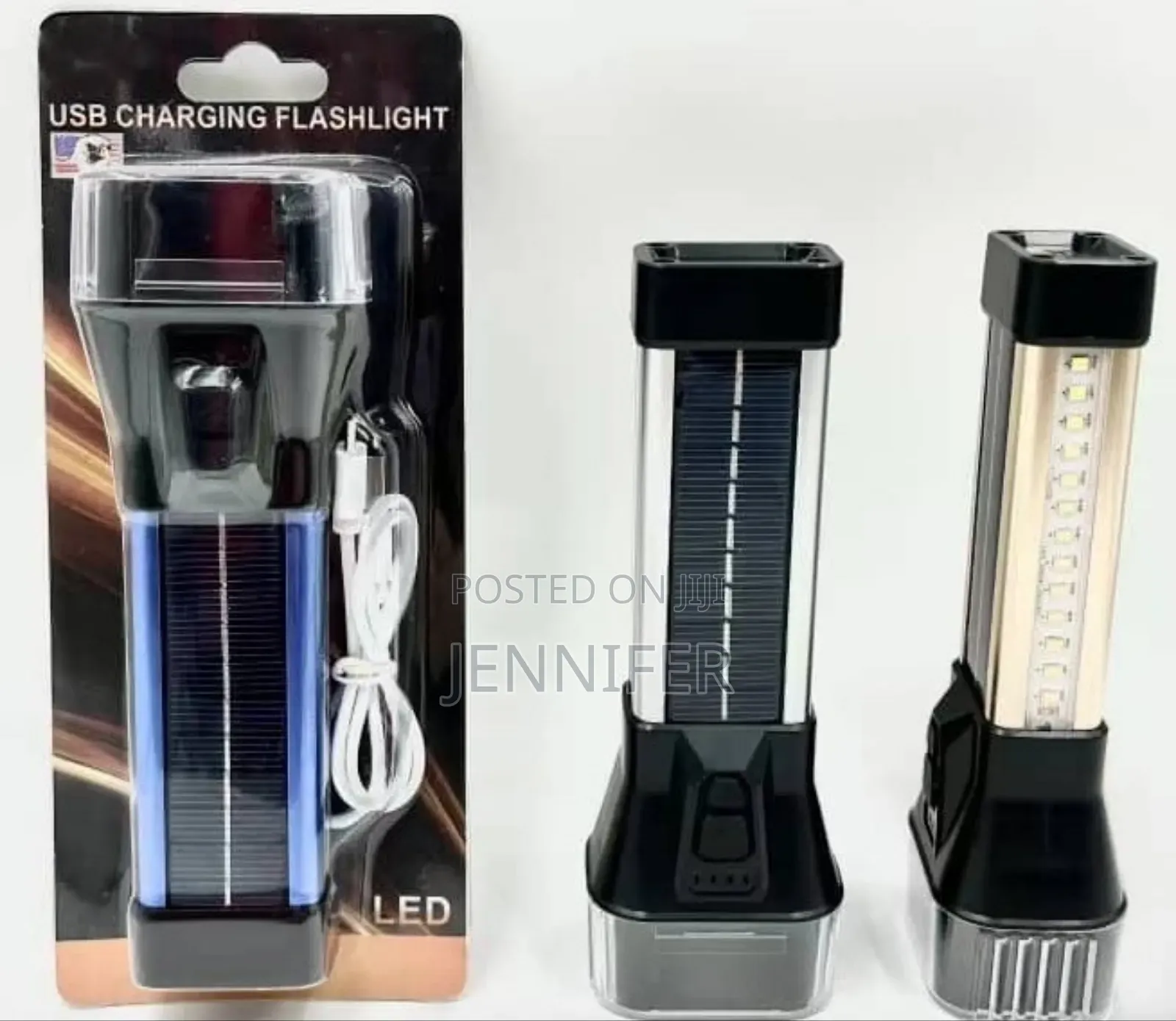 Solar-powered, Rechargeable Led Flashlight