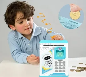 Kids Electronic Mini Atm Piggy Bank With Finger Print