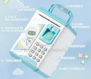 Kids Electronic Mini Atm Piggy Bank With Finger Print