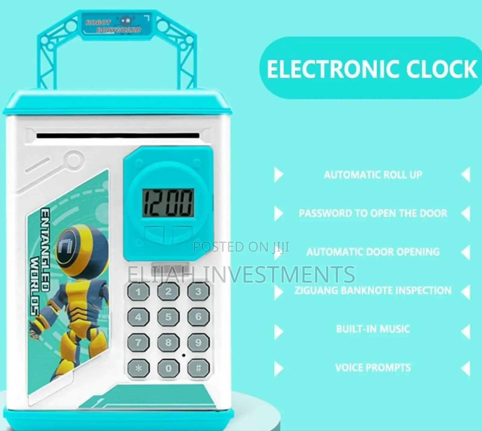 Kids Electronic Mini Atm Piggy Bank With Finger Print