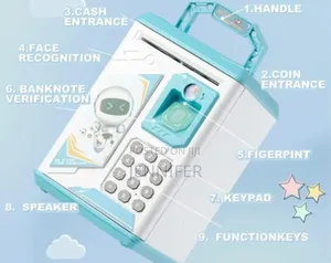 Kids Electronic Mini Atm Piggy Bank With Finger Print