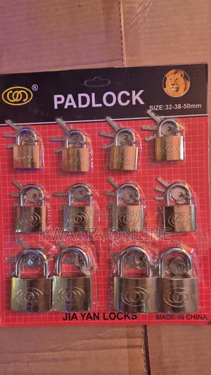 12 Piece Chart Padlock Multipurpose Locks, 32, 38, 50mm