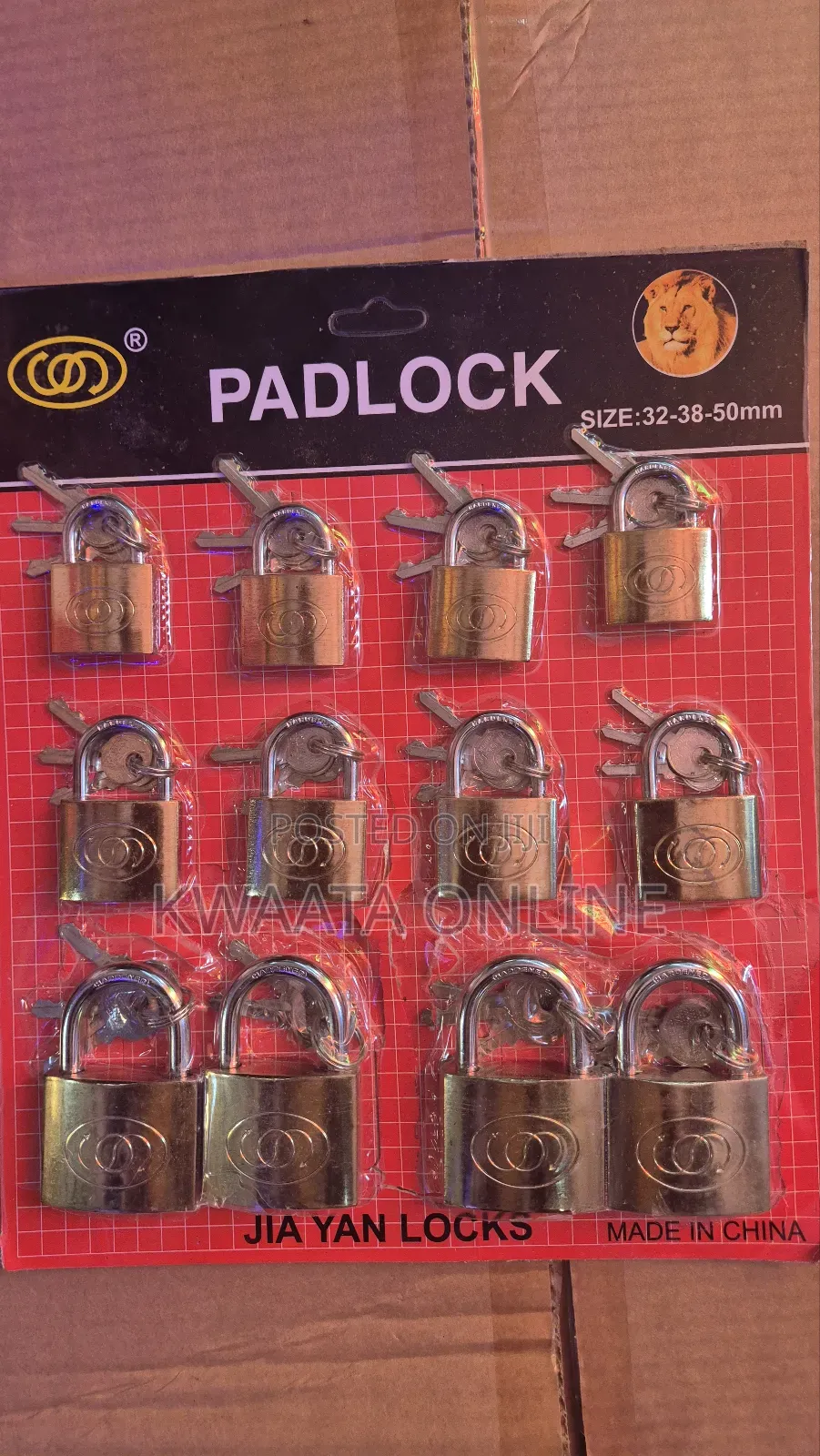12 Piece Chart Padlock Multipurpose Locks, 32, 38, 50mm