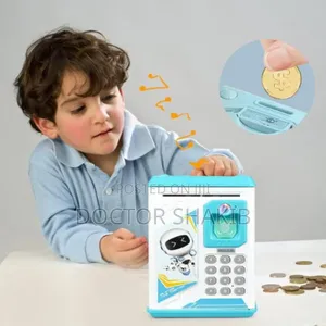 Kids Electronic Mini Atm Piggy Bank With Finger Print