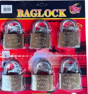 6 Piece Chart Multi Purpose Brass Padlock - 63mm