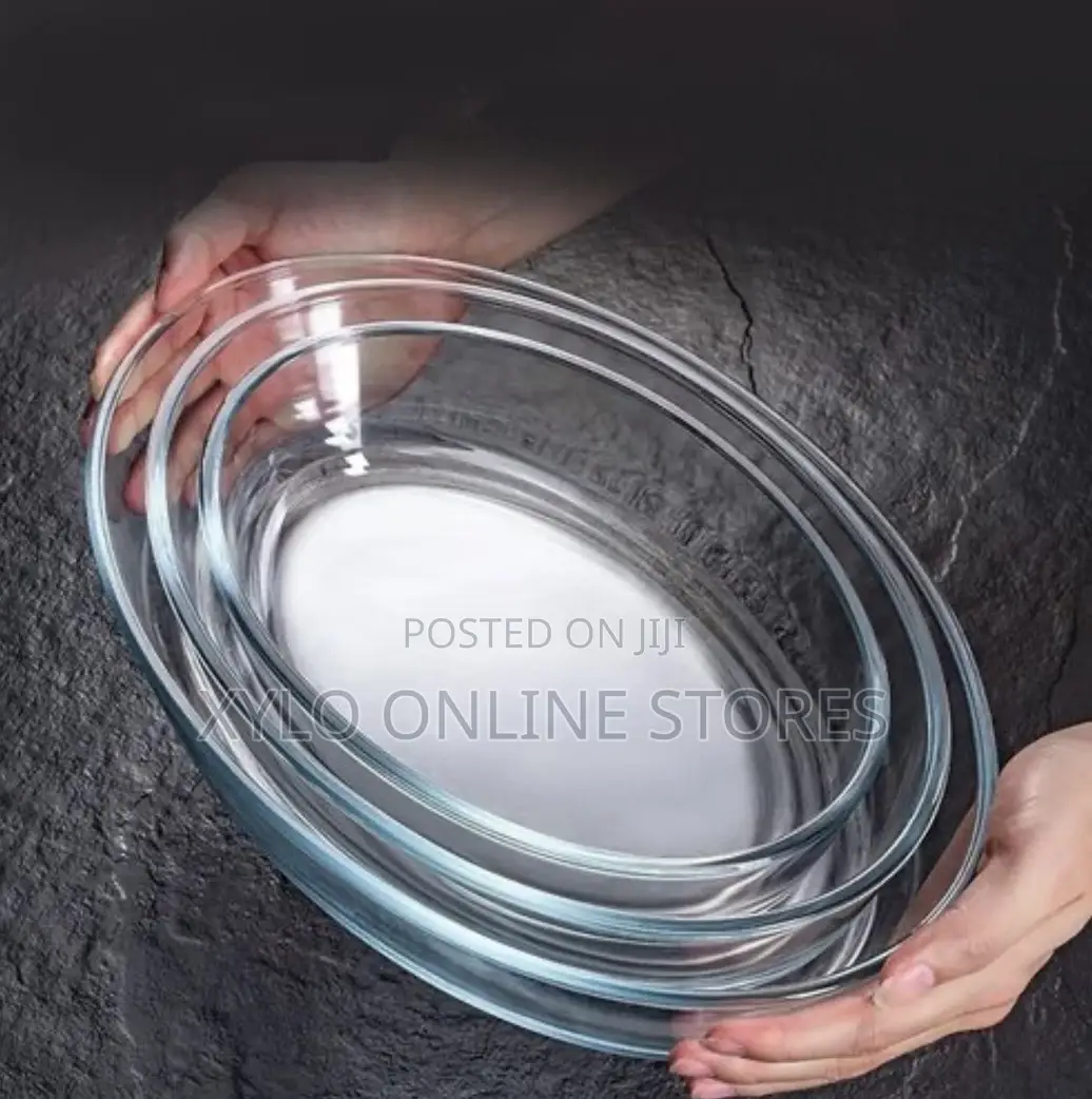 3 Pieces of Glass Baking Dishes Set Oval