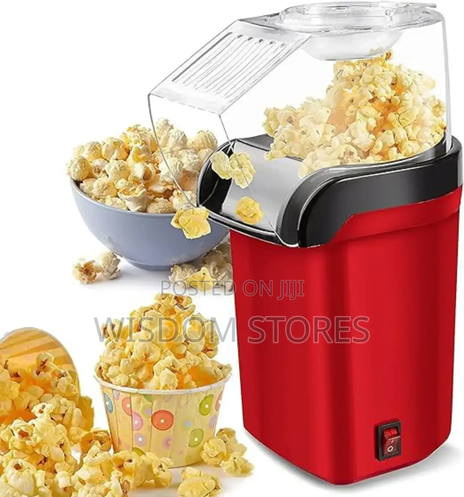 Hot Air Popcorn Popper Electric Machine Snack Maker With Removable Lid
