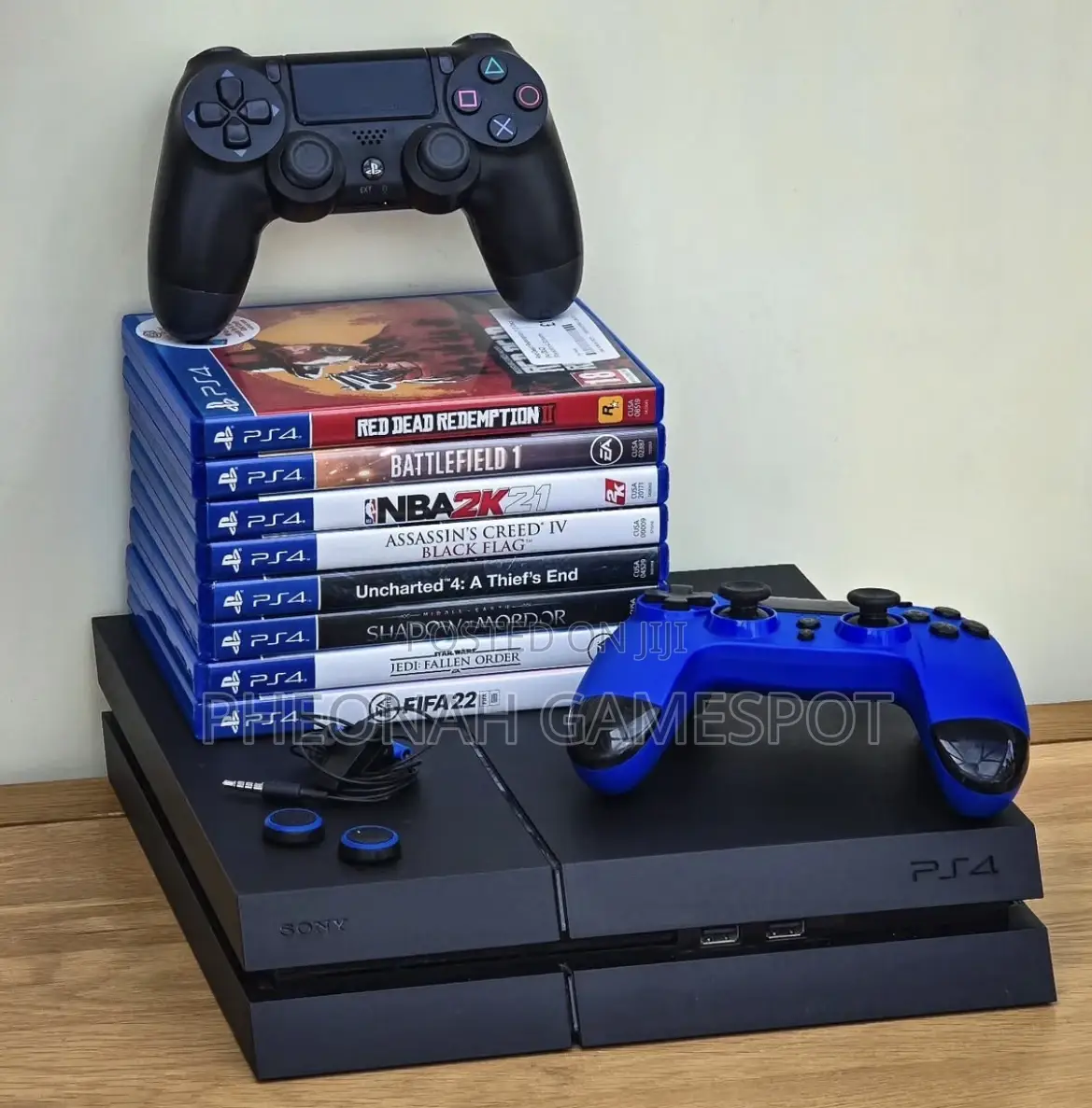 Ps4 With 2 Controllers and 16 Games, Stable Plug-and-Play Setup.