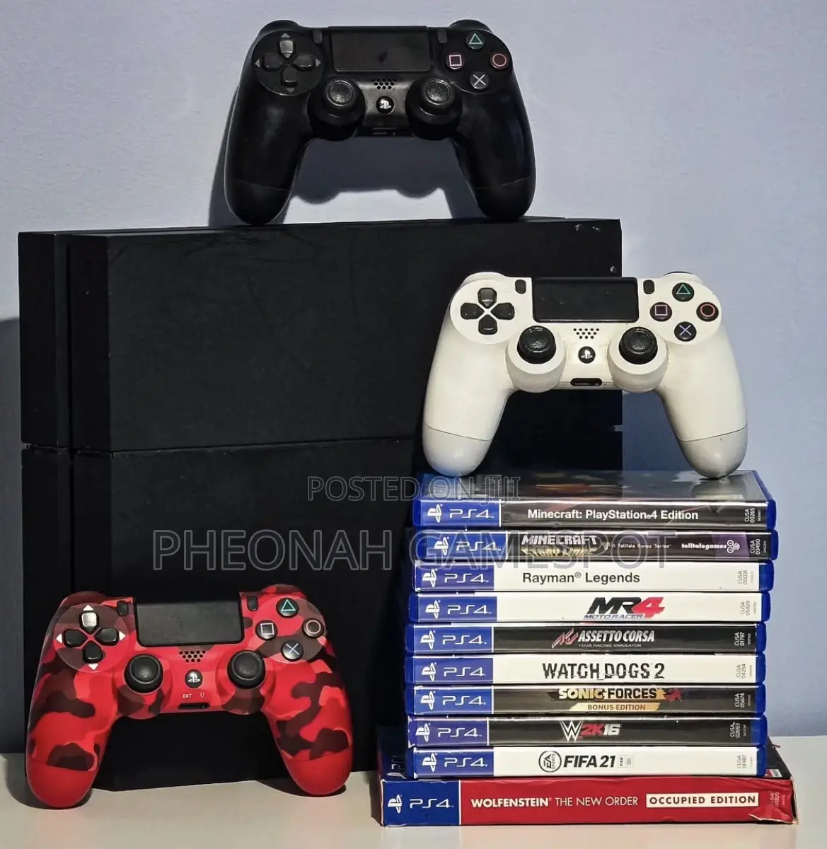 Ps4 Console, 2 Controllers and 10 Games, Clean and Ready to Run.