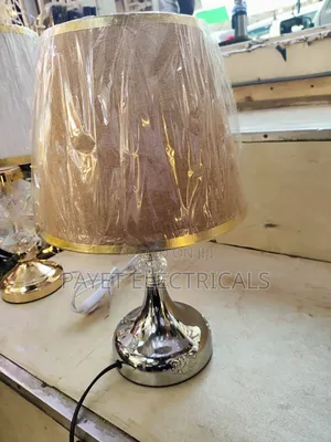 Silver and Brown Bedside Lamp Holder