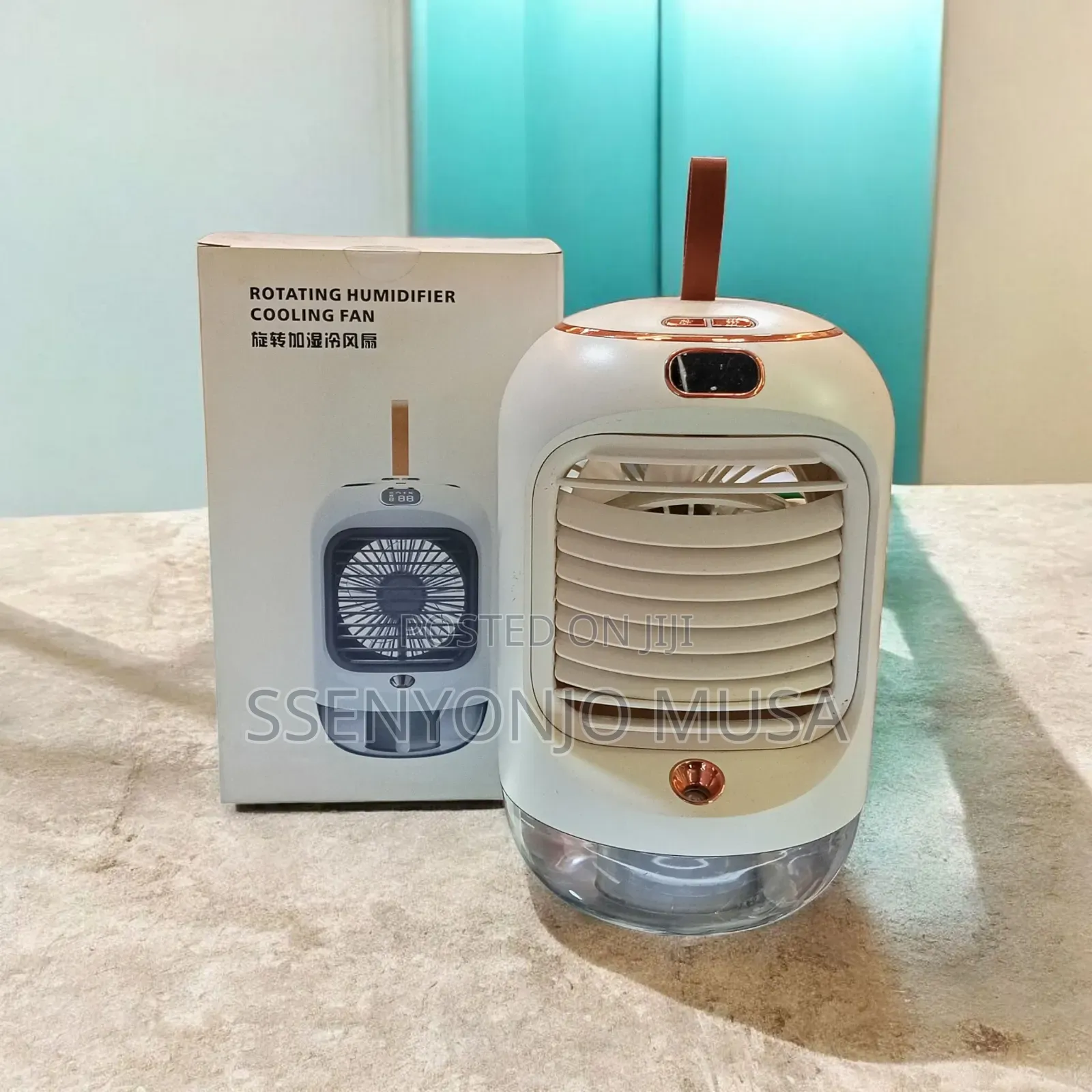 Rotating Humidifier Cooling Fan – Portable 3600mah, 2-in-1 Mist Fan