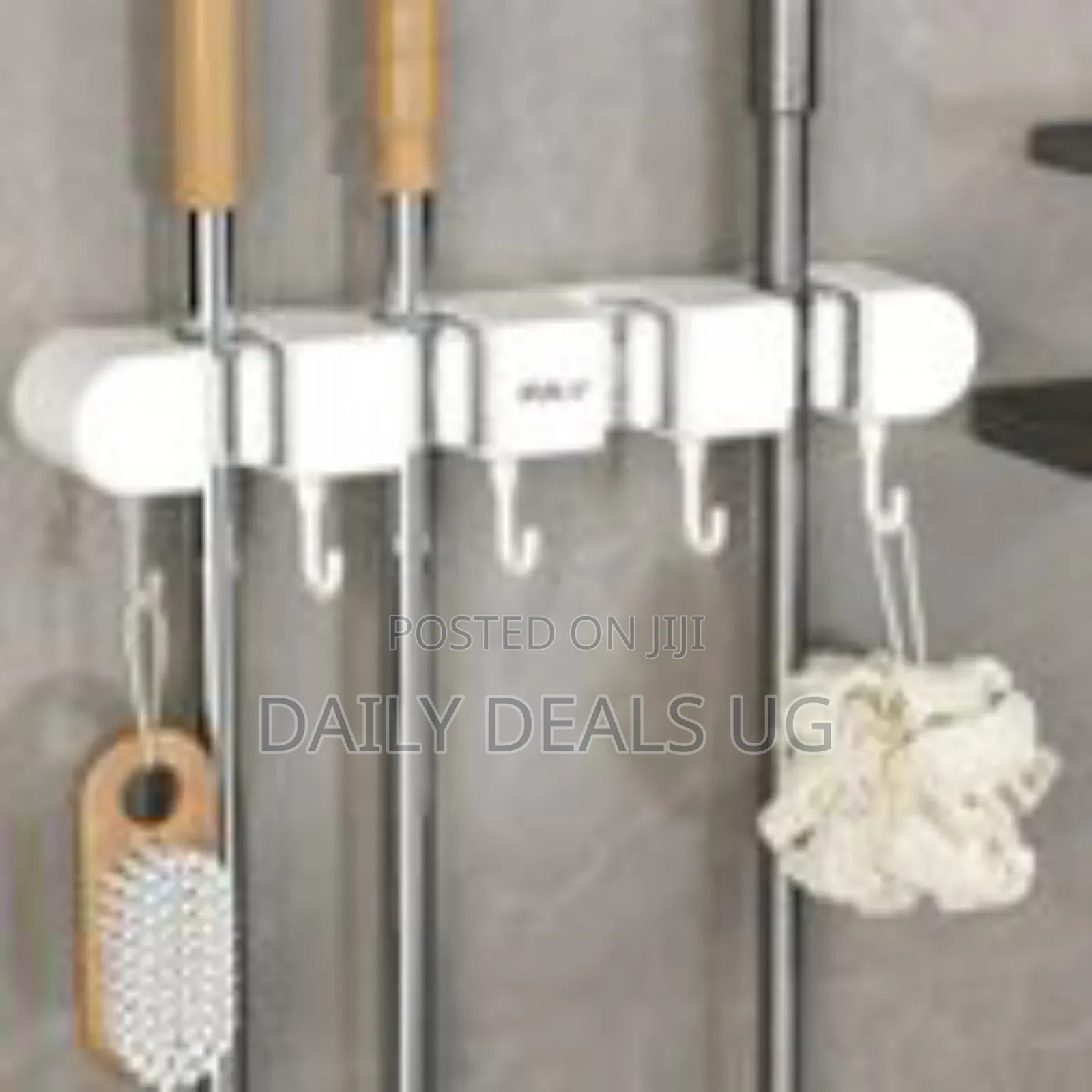 Broom Hanger, Wall Mounted Broom Organizer With 4 Position Non-Slip 5