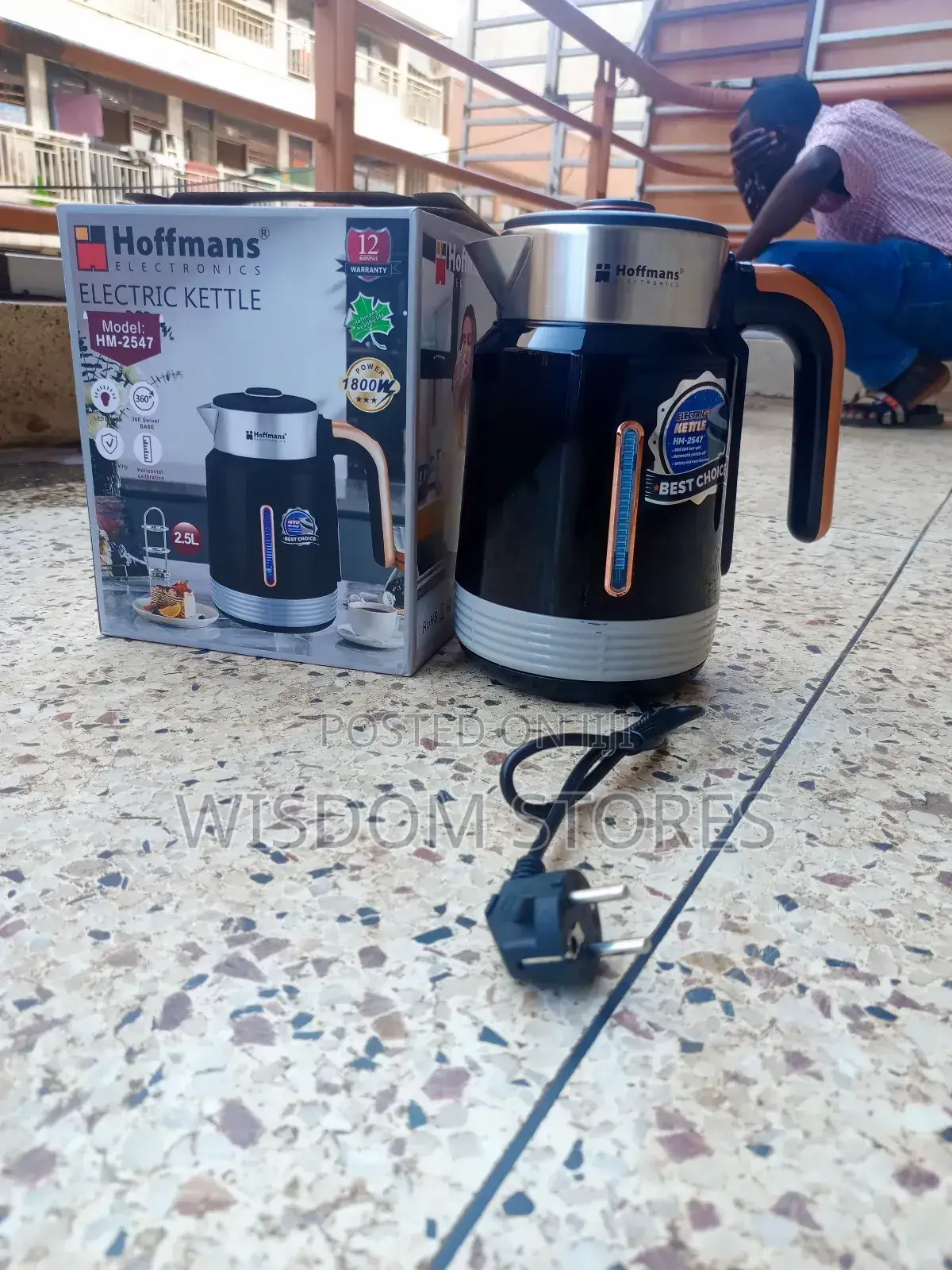 Hoffmans 2.5l Electric Kettle - 360° Swivel Base