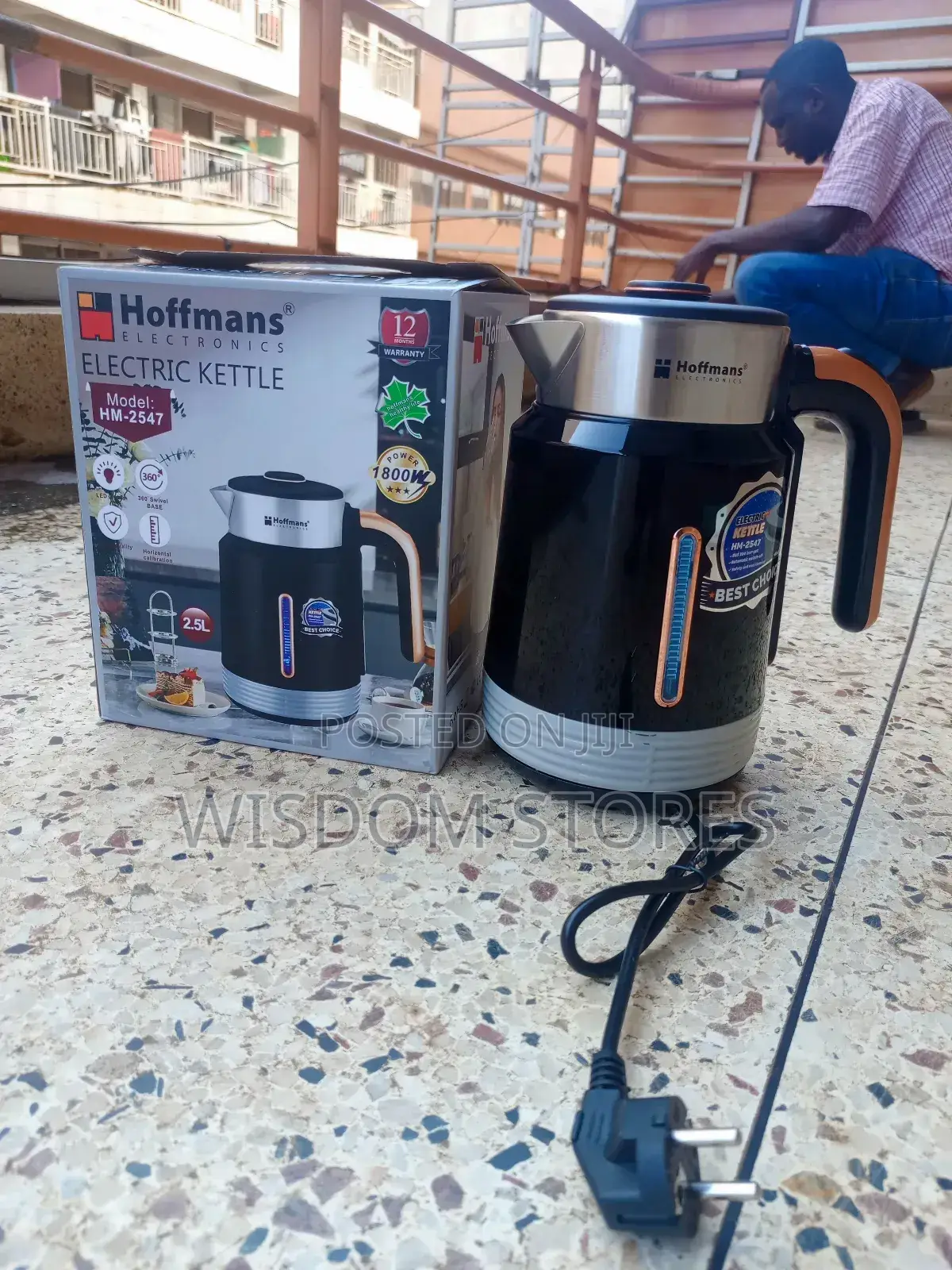 Hoffmans 2.5l Electric Kettle - 360° Swivel Base