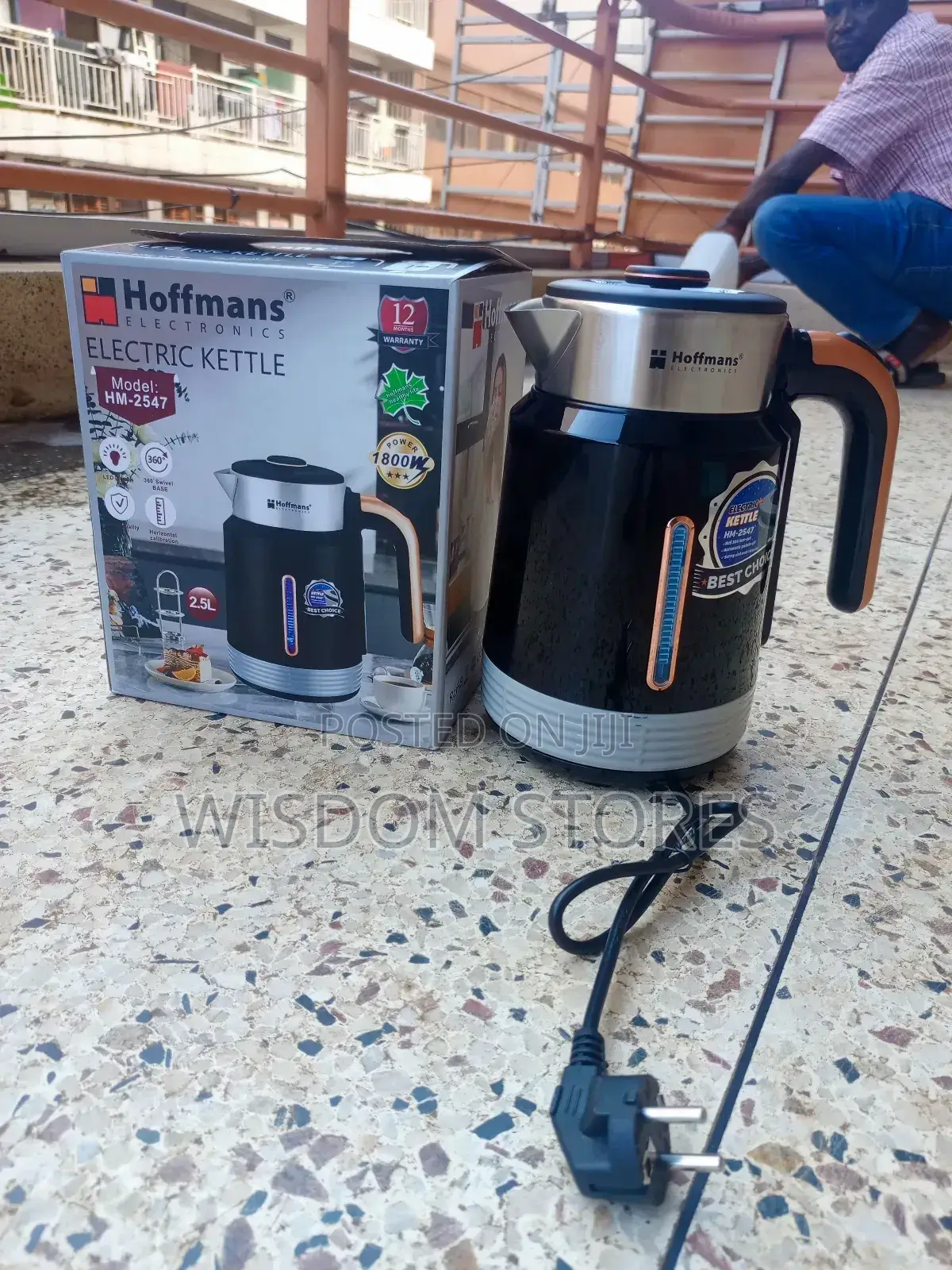 Hoffmans 2.5l Electric Kettle - 360° Swivel Base