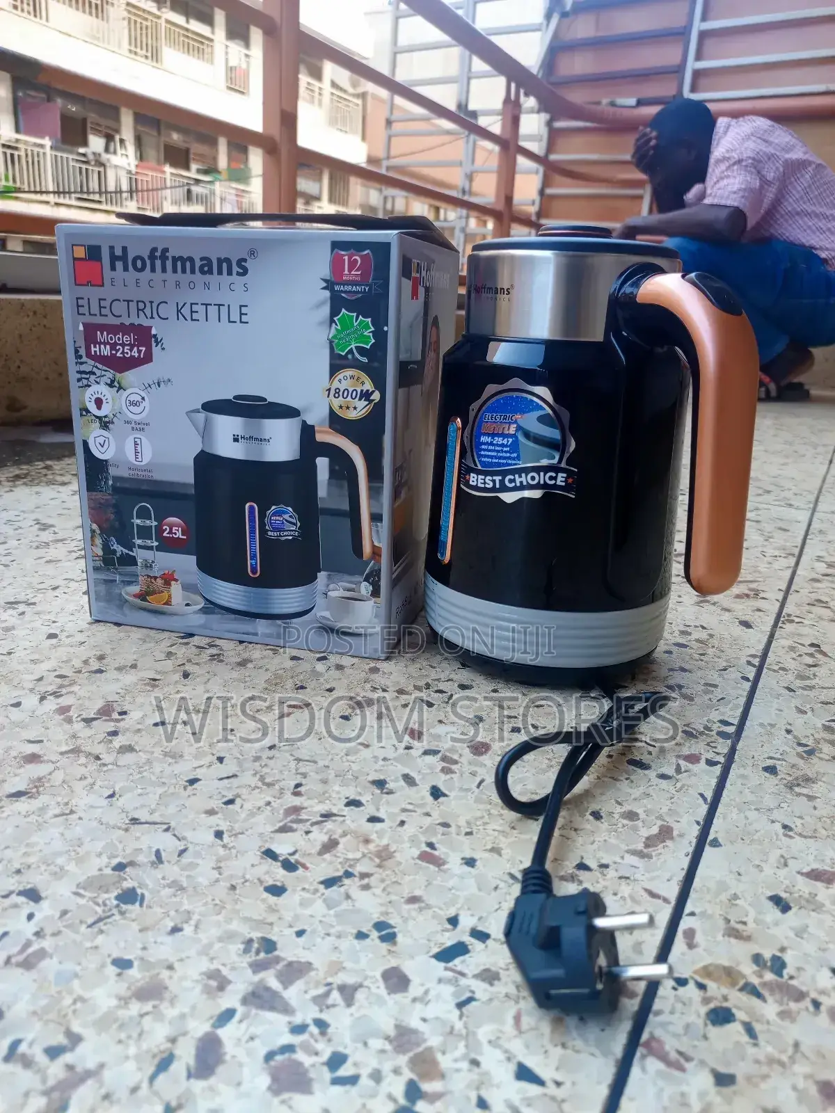 Hoffmans 2.5l Electric Kettle - 360° Swivel Base