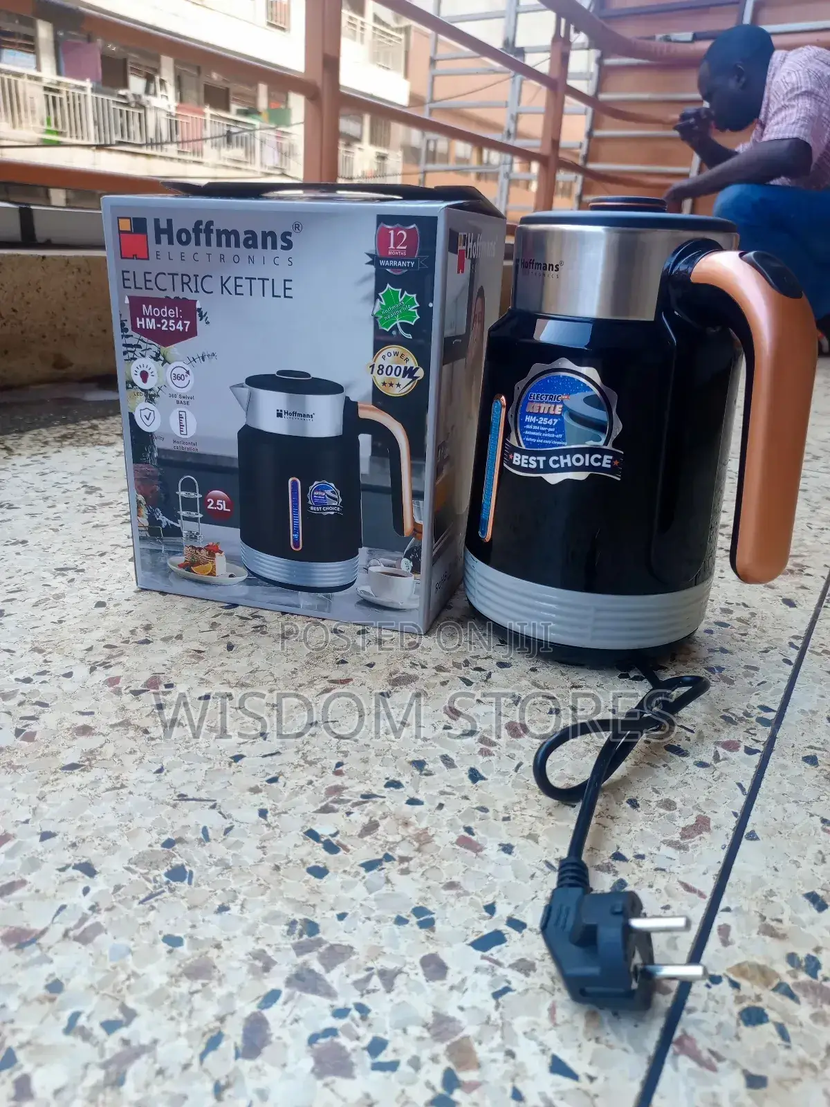 Hoffmans 2.5l Electric Kettle - 360° Swivel Base