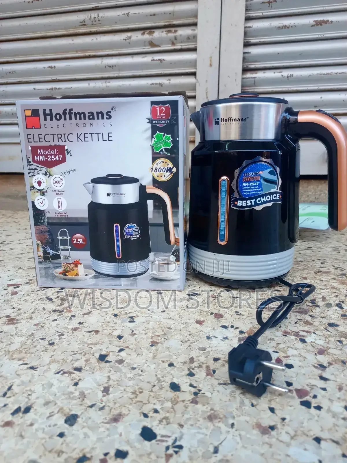 Hoffmans 2.5l Electric Kettle - 360° Swivel Base