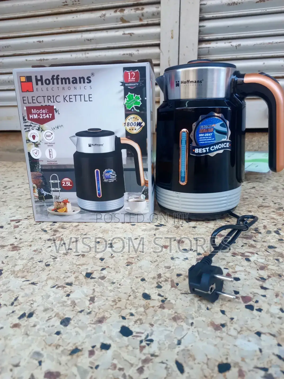 Hoffmans 2.5l Electric Kettle - 360° Swivel Base