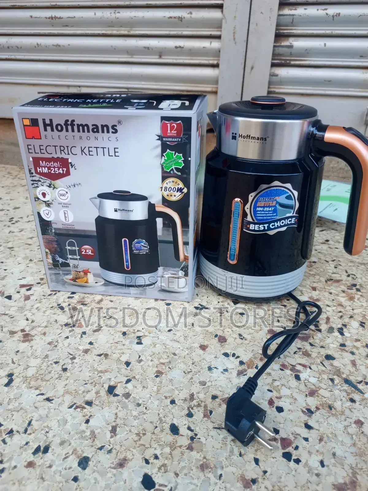 Hoffmans 2.5l Electric Kettle - 360° Swivel Base
