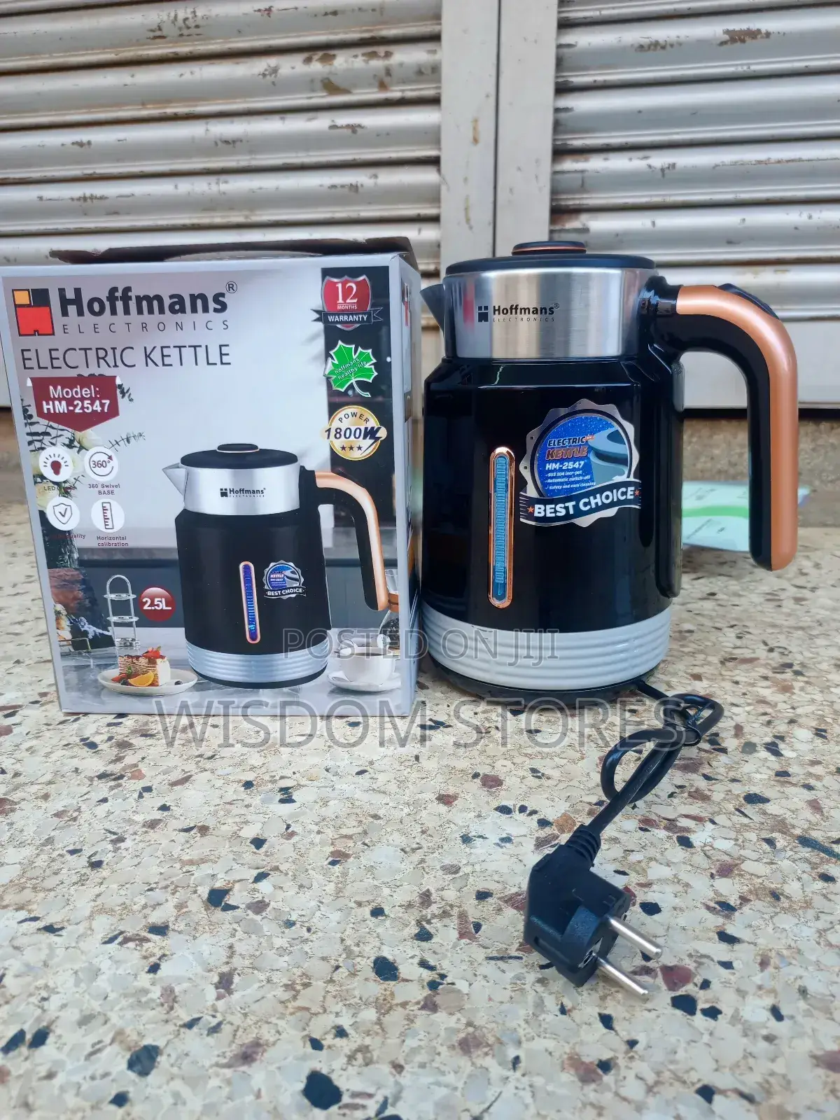 Hoffmans 2.5l Electric Kettle - 360° Swivel Base