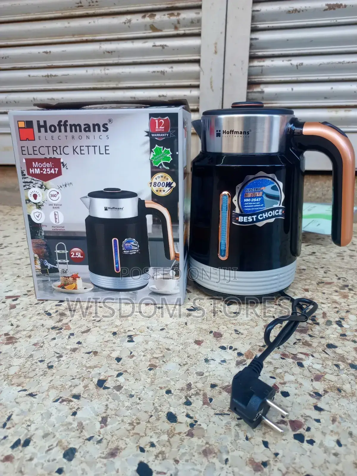 Hoffmans 2.5l Electric Kettle - 360° Swivel Base