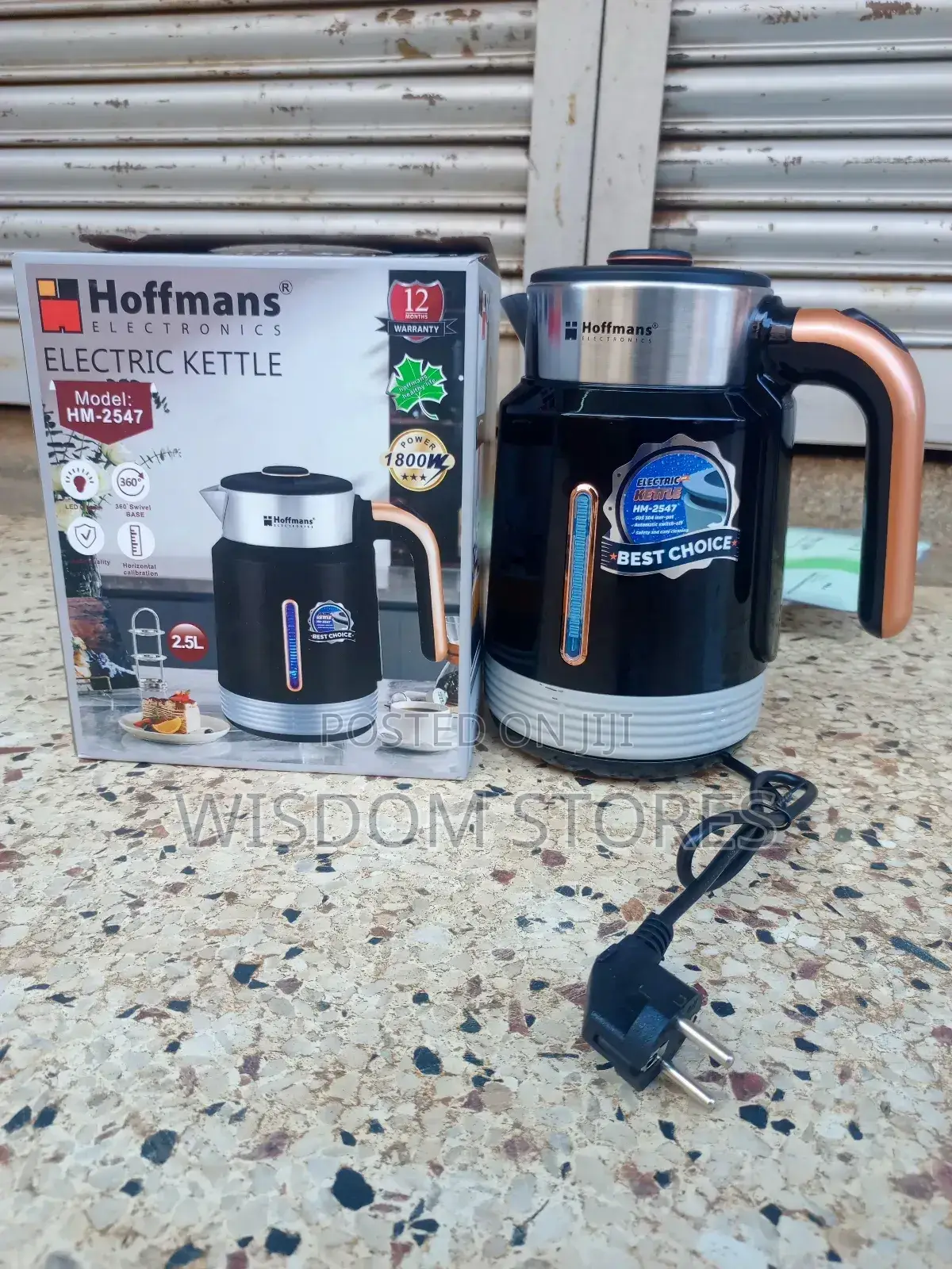 Hoffmans 2.5l Electric Kettle - 360° Swivel Base