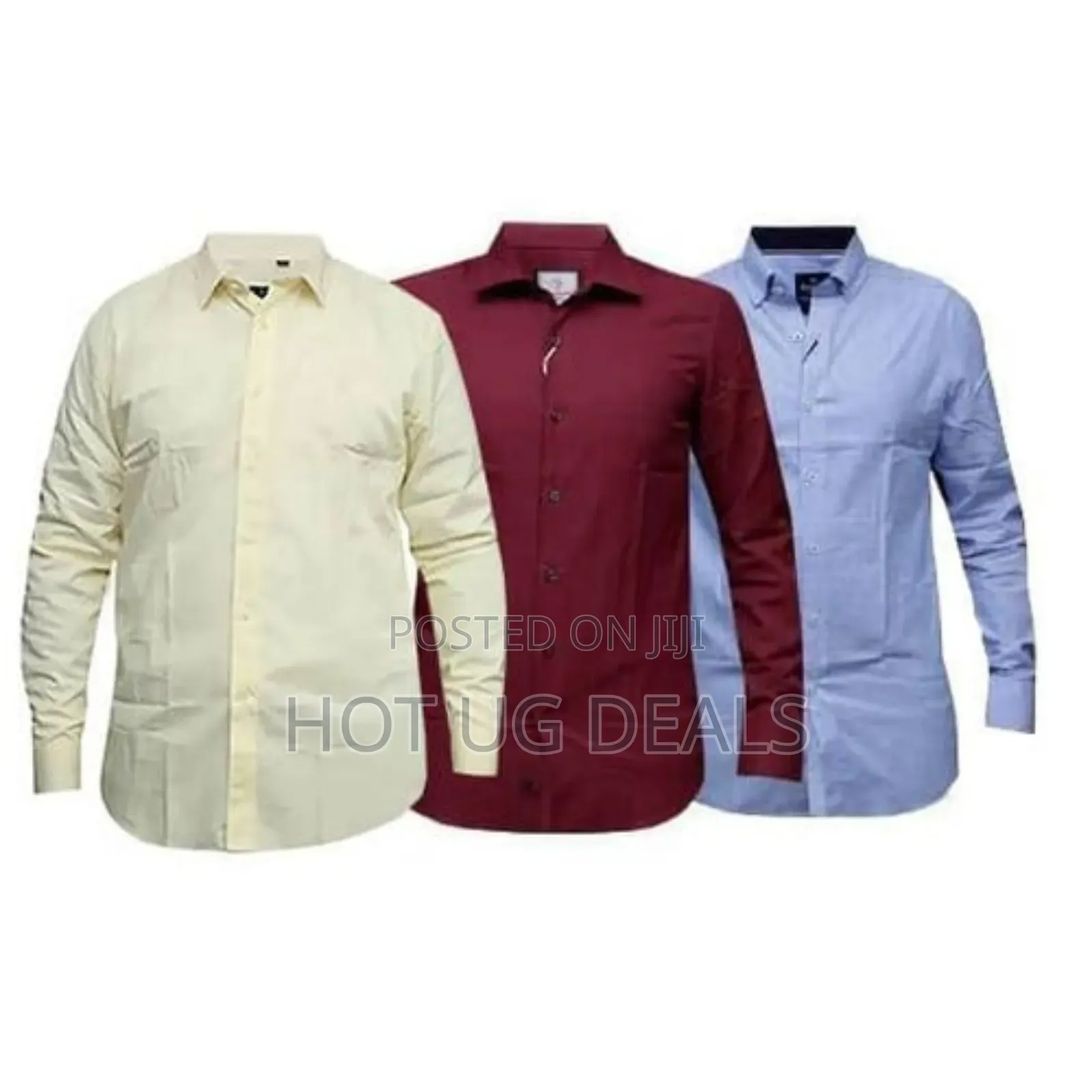 A Pack Of 3 Mens Office Designer Shirts - Maroon,Cream,Skyblue