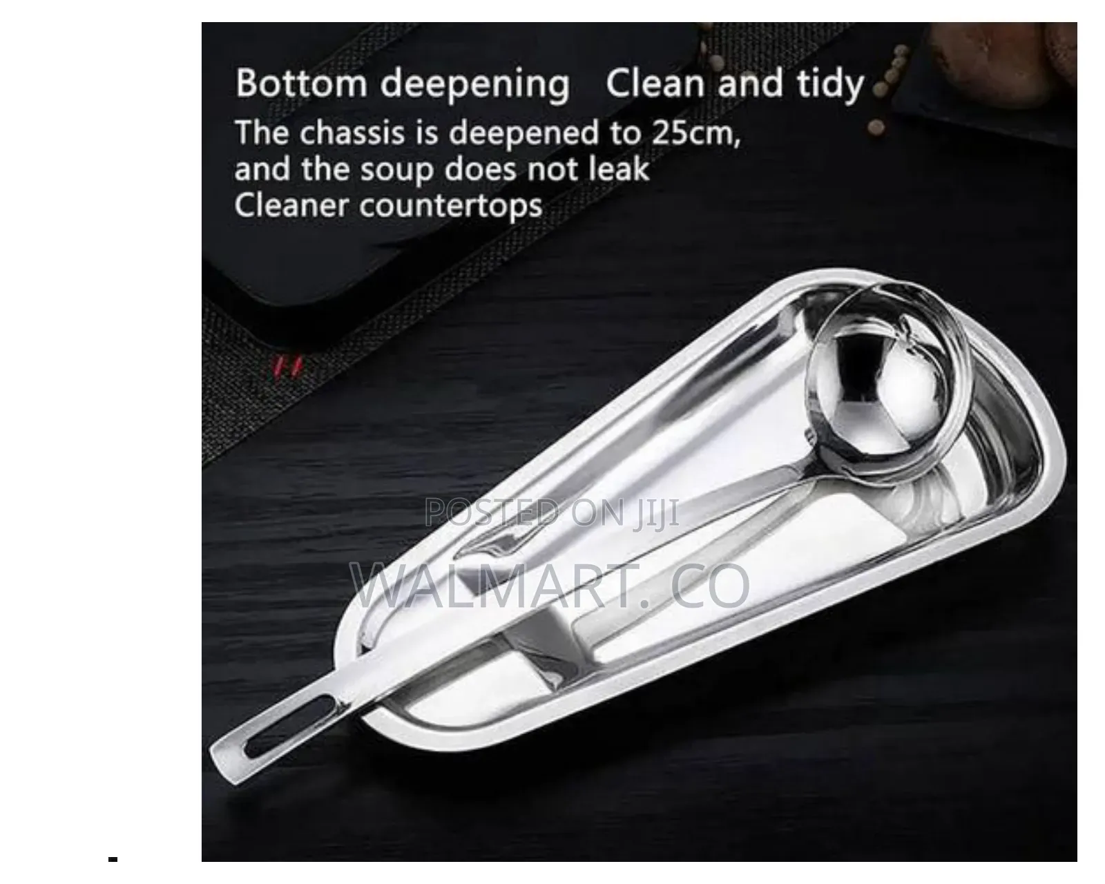 Scalloped Tray Stainless Steel Spoon Rest