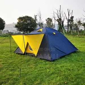 3-4sleeper Manual Double Layer Camping Tent With Shade