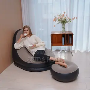 Inflatable Lounge Chair With a Matching Ottoman